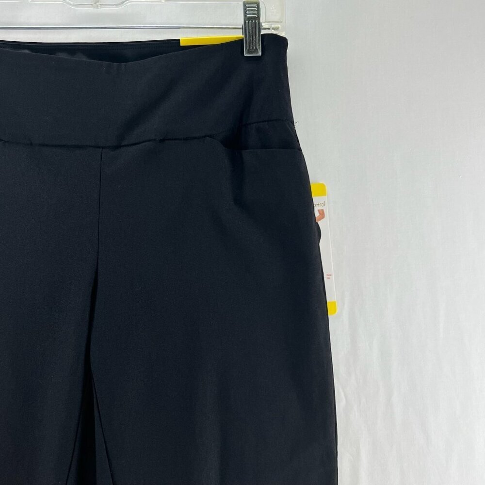 S.C. & CO 360 Tummy Control Cropped Pants Womens 6 Easy Pull On Petal Slit Black - Picture 4 of 13